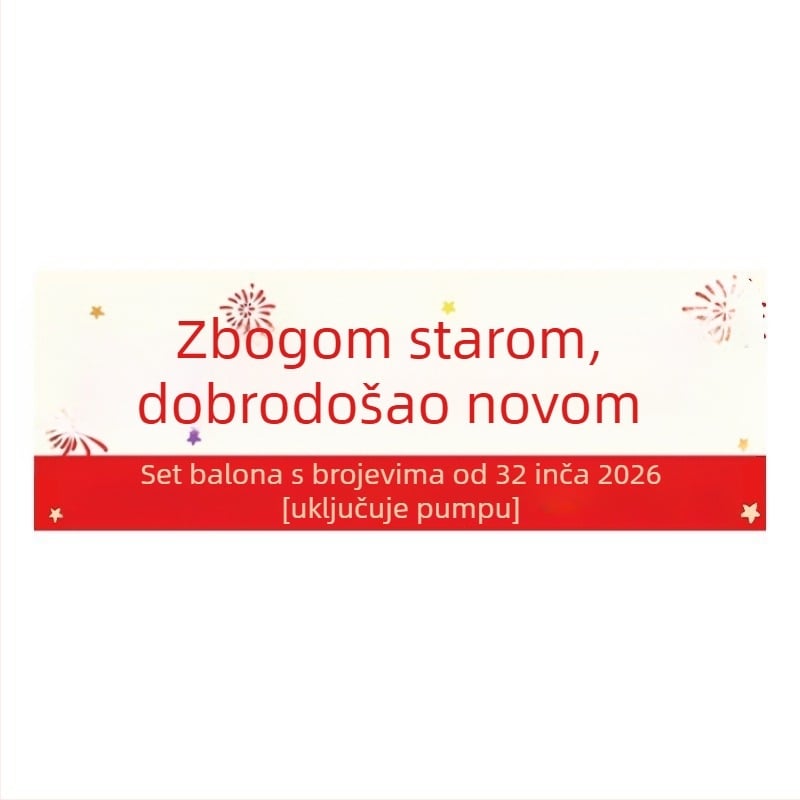 Ručni digitalni broj balon za fotografiranje 2026. – aluminij folija balon, digitalni oblik, bez uzorka, tisk logotipa zabranjen