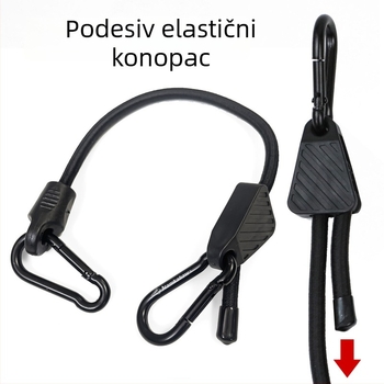 Elastično uže za kampiranje s otpornošću na habanje plastičnom kukom – podesivo uže za pričvršćivanje tereta