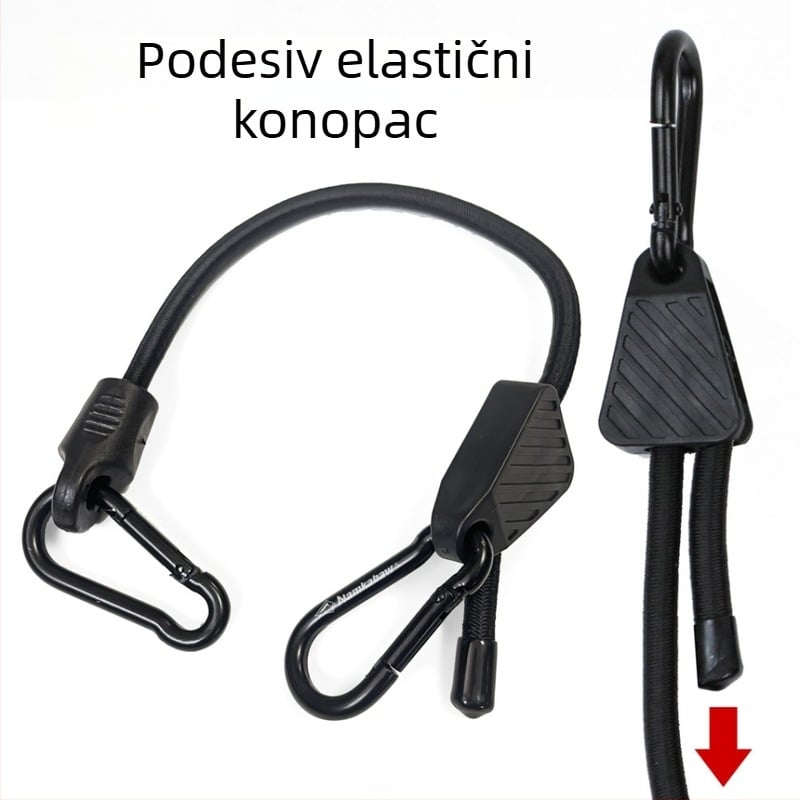 Elastično uže za kampiranje s otpornošću na habanje plastičnom kukom – podesivo uže za pričvršćivanje tereta