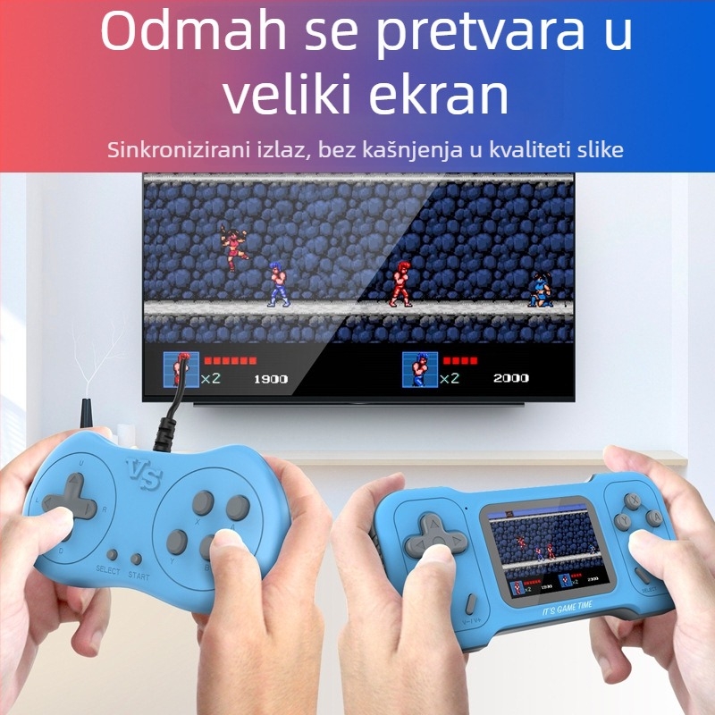 Prijenosna retro gaming konzola, 500 u 1, za dva igrača, 8-bitni OS, USB AV izlaz, MP4 player