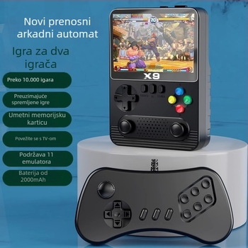 Prijenosna PSP igrana konzola X9, 32GB ugrađene memorije, retro NES arkadna konzola, USB i HDMI priključci, RPG igra