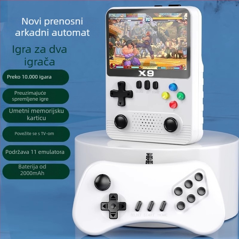 Prijenosna PSP igrana konzola X9, 32GB ugrađene memorije, retro NES arkadna konzola, USB i HDMI priključci, RPG igra