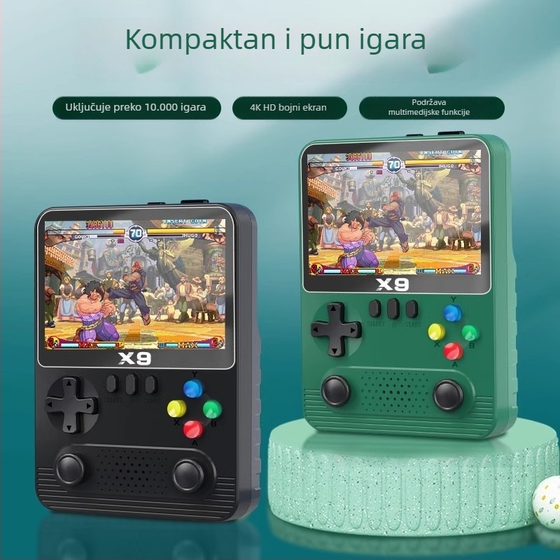 Prijenosna PSP igrana konzola X9, 32GB ugrađene memorije, retro NES arkadna konzola, USB i HDMI priključci, RPG igra