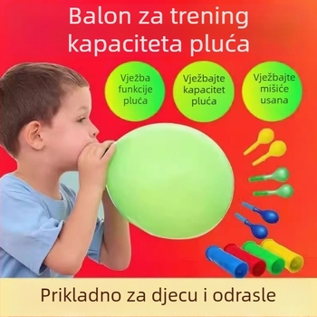 Balon za vježbanje disanja za starije i djecu, lateks balon, okrugli oblik, bez loga