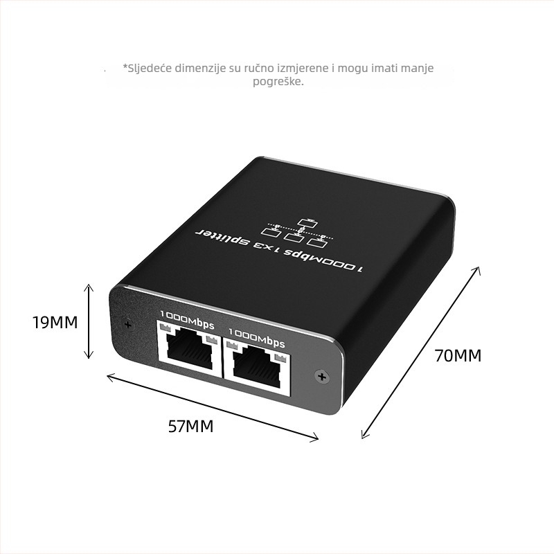Gigabit RJ45 prekidač/razdjelnik — 1 ulaz, 2 izlaza, 1080P, Windows 7 kompatibilan, model 2023