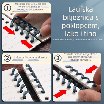 Bilježnica za ispravljanje grešaka za srednjoškolce, s otpadnim listovima, PP omot, Dowling papir 75 g, 100–200 stranica
