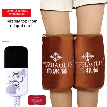 Električna toplinska podloga za koljeno sa morskom soli te toplom kompresijom, inteligentna kontrola temperature, 100W, 220V, 45–65°C, kristalni baršun