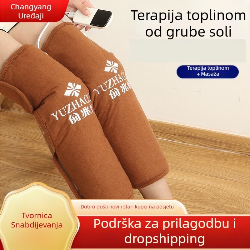 Električna toplinska podloga za koljeno sa morskom soli te toplom kompresijom, inteligentna kontrola temperature, 100W, 220V, 45–65°C, kristalni baršun
