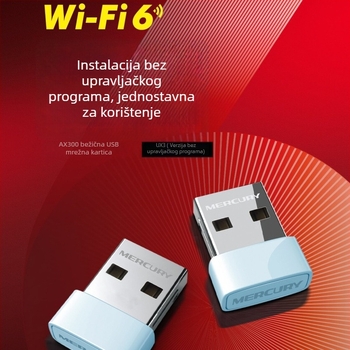 Mercury USB bežična mrežna kartica za stolno računalo i prijenosno računalo – WiFi prijemnik