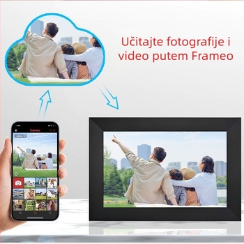 Frameo digitalni okvir za fotografije 10,1 inča, 32 GB pohrane, 800x1280 rezolucija, Wi‑Fi, podrška SD/USB, JPEG/JPG, reprodukcija glazbe i videa