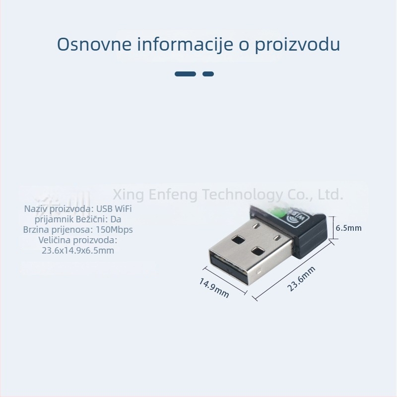 EF-LV-UW06 USB bežični mrežni adapter - bez drivera, 2.4 GHz, 150 Mbps, IEEE 802.11b/g/n