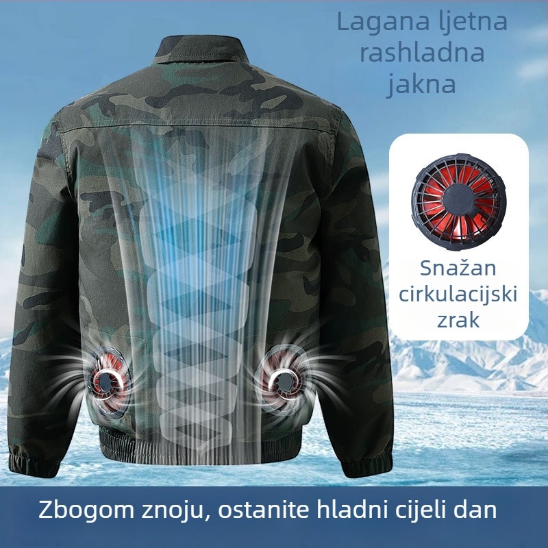 Muška vanjska radna jakna s hlađenjem, kamuflažni uzorak – otporna na habanje i prljavštinu