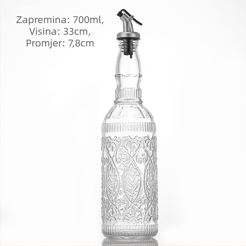 Staklena boca za tekuće začine, moderni minimalistički dizajn, premium kvaliteta