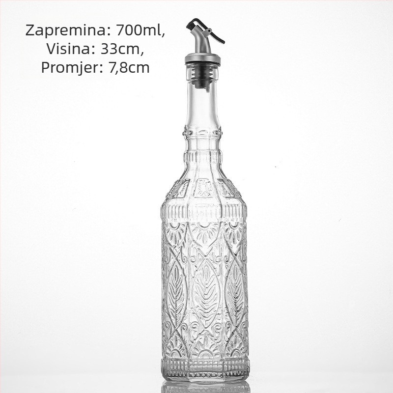 Staklena boca za tekuće začine, moderni minimalistički dizajn, premium kvaliteta