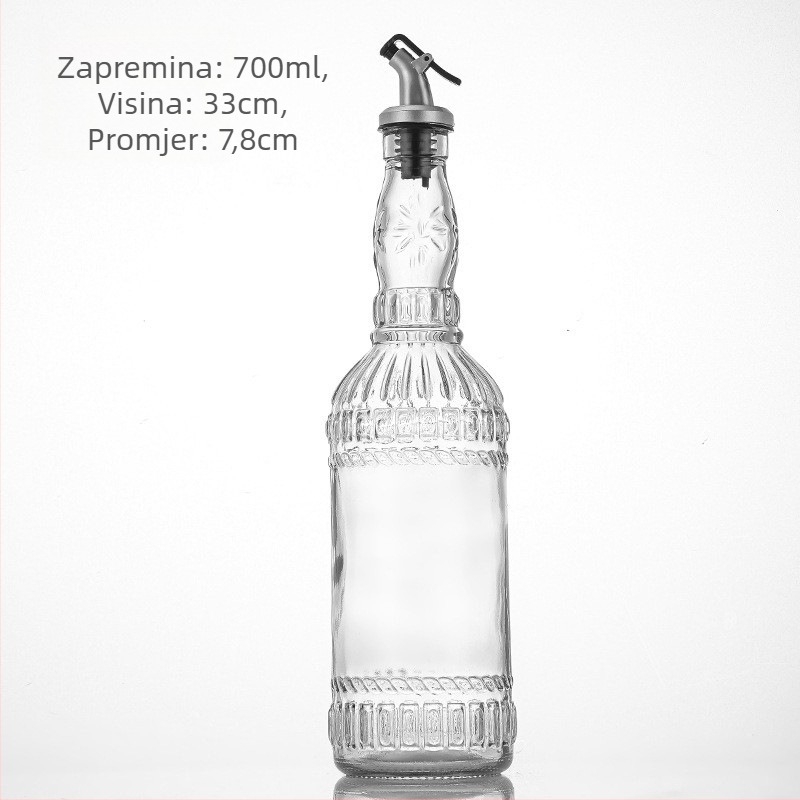 Staklena boca za tekuće začine, moderni minimalistički dizajn, premium kvaliteta