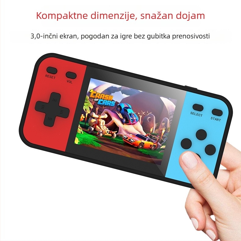 Ručna prijenosna konzola s 600-in-1 retro puzzle avanturom, model Q8, ugrađena memorija, originalni softver za igru, AV izlaz