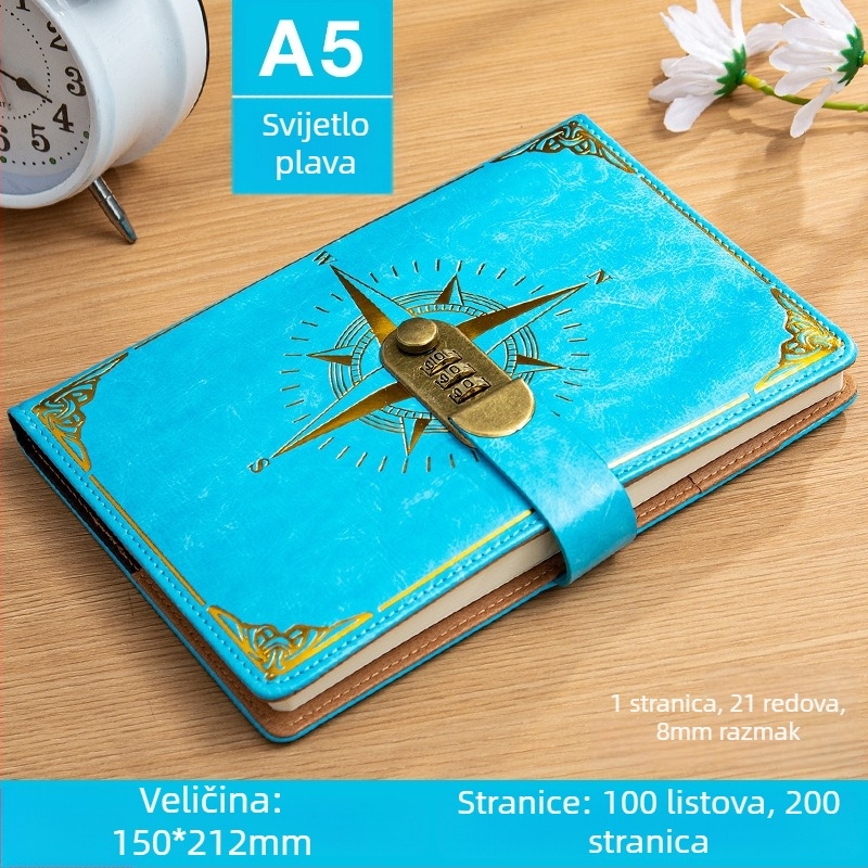 Bilježnica Youtai s imitacijom kožne navlake, linijsko vezivanje, Dowling papir 80G