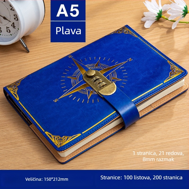 Bilježnica Youtai s imitacijom kožne navlake, linijsko vezivanje, Dowling papir 80G