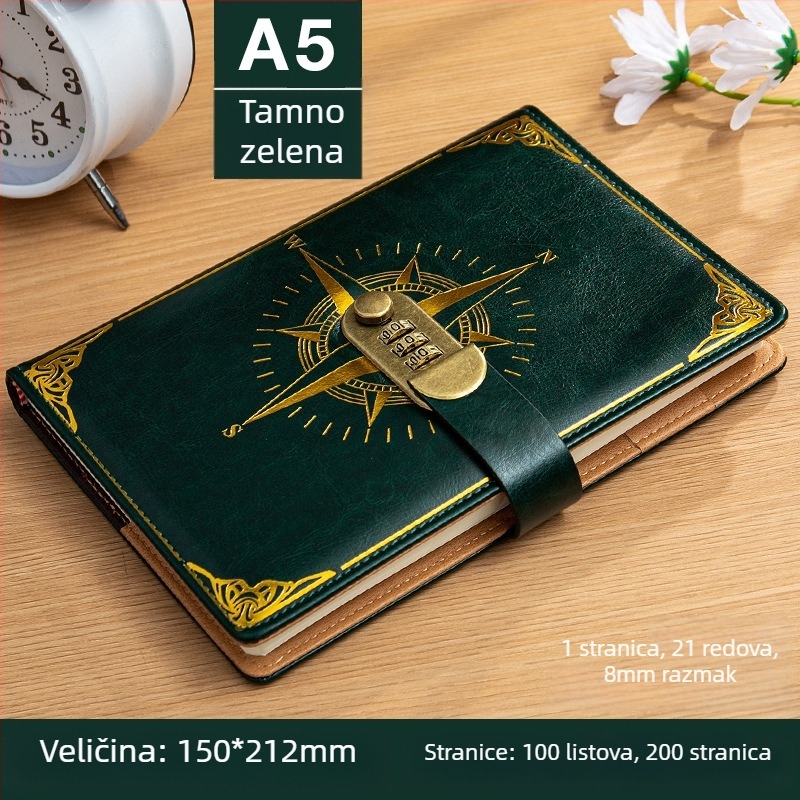 Bilježnica Youtai s imitacijom kožne navlake, linijsko vezivanje, Dowling papir 80G