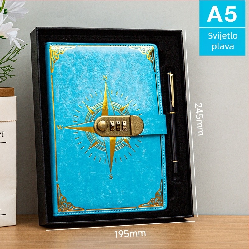 Bilježnica Youtai s imitacijom kožne navlake, linijsko vezivanje, Dowling papir 80G