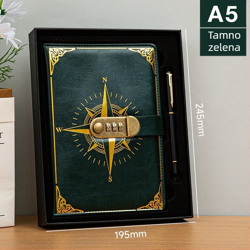 Bilježnica Youtai s imitacijom kožne navlake, linijsko vezivanje, Dowling papir 80G