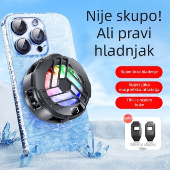S36A digitalni zaslon magnetski poluvodični hladnjak za telefon s RGB osvjetljenjem, 5V3A, Type-C, 70 g, ABS+ aluminijska legura