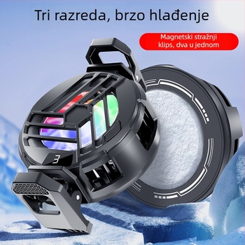 S36A digitalni zaslon magnetski poluvodični hladnjak za telefon s RGB osvjetljenjem, 5V3A, Type-C, 70 g, ABS+ aluminijska legura