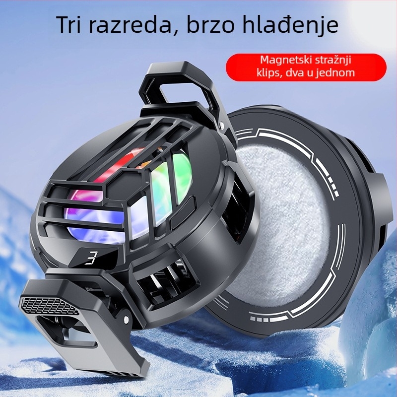S36A digitalni zaslon magnetski poluvodični hladnjak za telefon s RGB osvjetljenjem, 5V3A, Type-C, 70 g, ABS+ aluminijska legura