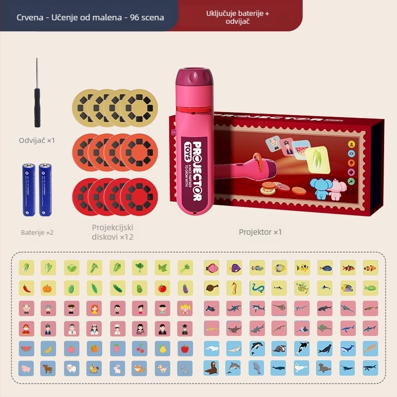 Projektorno svjetleća igračka za rano obrazovanje: projekcija slika i prepoznavanje slika; prikladno za djecu 4–6 godina.