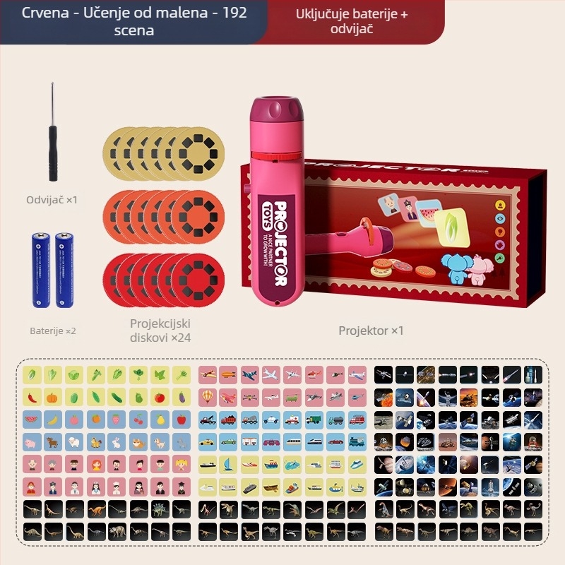 Projektorno svjetleća igračka za rano obrazovanje: projekcija slika i prepoznavanje slika; prikladno za djecu 4–6 godina.