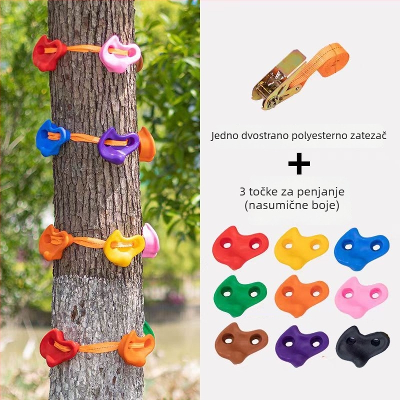 Dječje penjačko opremanje za penjanje po drvetu i stijeni s 1 remenom i 3 nosivim točkama, namijenjeno predškolskom tjelesnom odgoju