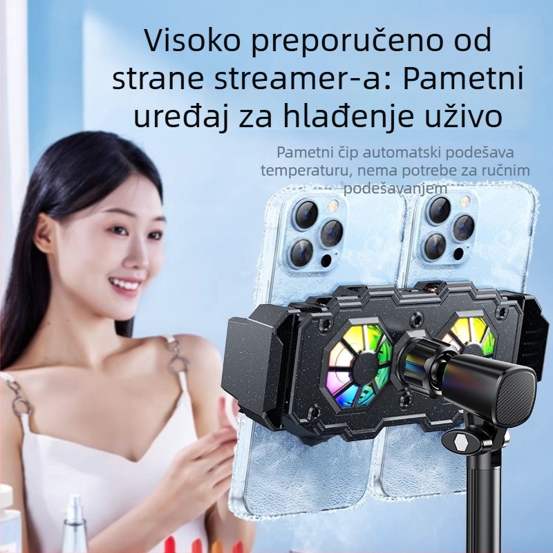 Poluvodički tihi rashladni radijator za tablete i pametne telefone, model 003, 10W, Materijal: ABS + aluminijska legura + PC, Sučelje: Type-C, Težina: 552 g