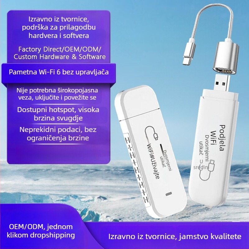 USB bežična mrežna kartica za prijenosna računala – bez upravljačkih programa, 802.11n, 150 Mbps, 2.4 GHz