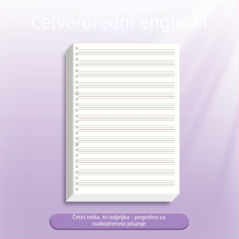Bilježnica s prstenastim povezom, PP korica, offset papir, 70 g/m², 100–200 stranica