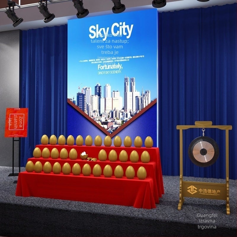 Trostruki čelični držač za zlatna jaja za lutrijsku izložbu – Japansko-korejski stil – poklon kutija pakiranje