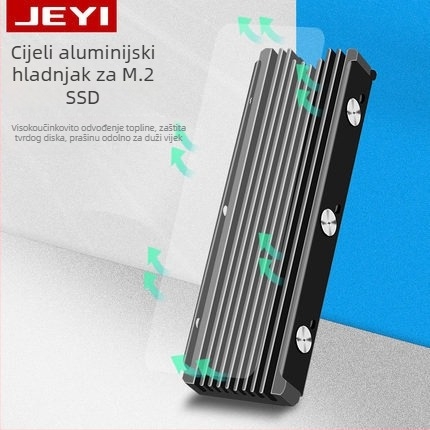 JEYI Cold Warship II NVMe M.2 višekanalni hladnjak od magnezijsko-aluminijske legure, tih, trajanje od 5 godina