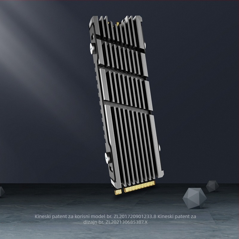 JEYI Cold Warship II NVMe M.2 višekanalni hladnjak od magnezijsko-aluminijske legure, tih, trajanje od 5 godina