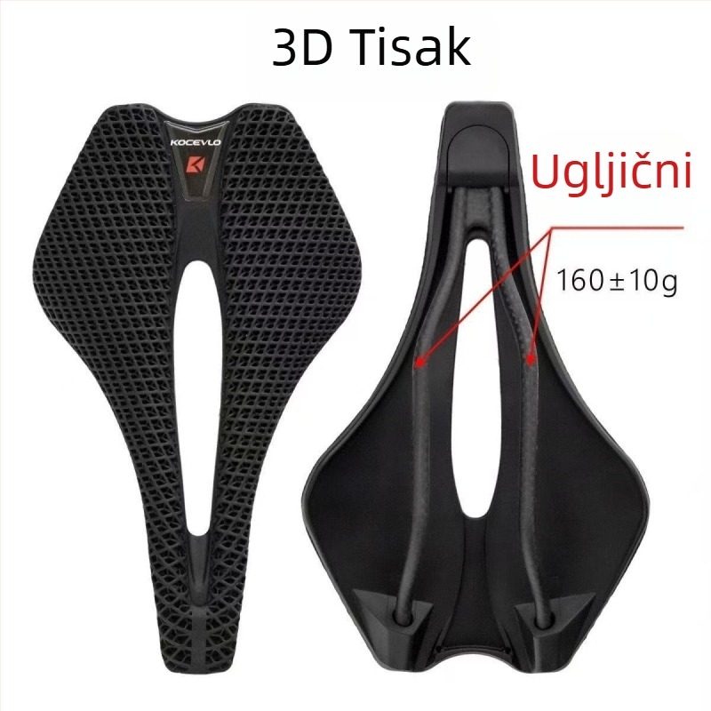 Sjedalo za bicikl KOCEVLO KP02 od karbonskih vlakana – 3D ispisano, ultra lagano, univerzalno
