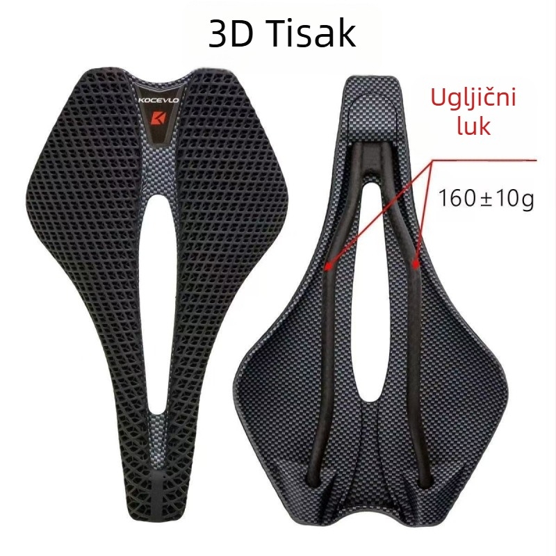 Sjedalo za bicikl KOCEVLO KP02 od karbonskih vlakana – 3D ispisano, ultra lagano, univerzalno