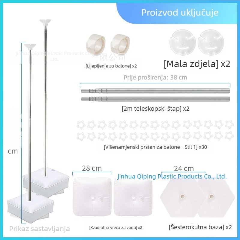 Plastična okrugla baza za vodne vrećice s teleskopskim šesterokutnim okvirom i držačem balona za unutarnje sportske događaje