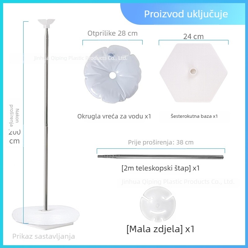 Plastična okrugla baza za vodne vrećice s teleskopskim šesterokutnim okvirom i držačem balona za unutarnje sportske događaje