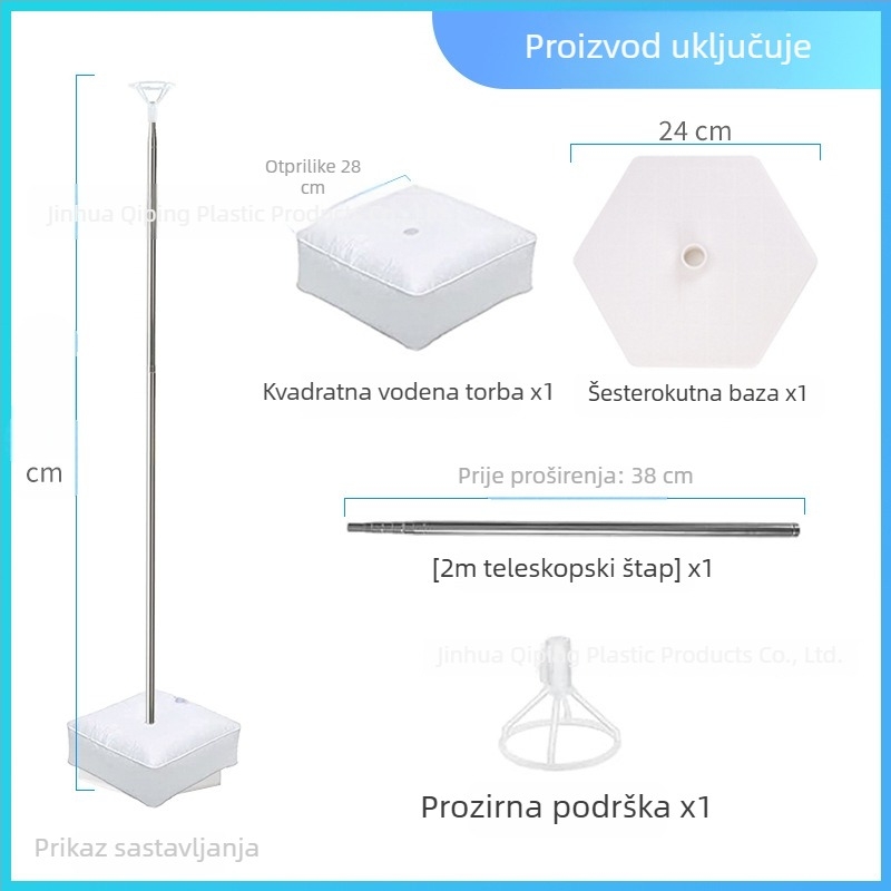 Plastična okrugla baza za vodne vrećice s teleskopskim šesterokutnim okvirom i držačem balona za unutarnje sportske događaje