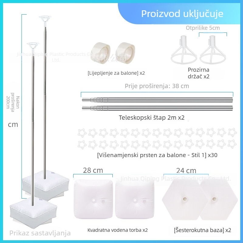 Plastična okrugla baza za vodne vrećice s teleskopskim šesterokutnim okvirom i držačem balona za unutarnje sportske događaje