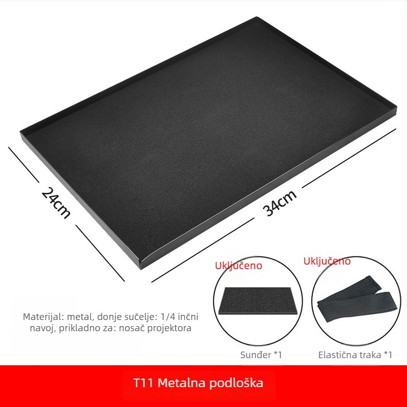 Metalan stalak za projektor s univerzalnom pločom, podni teleskopskim stativom s adapterom i spremište za projektor