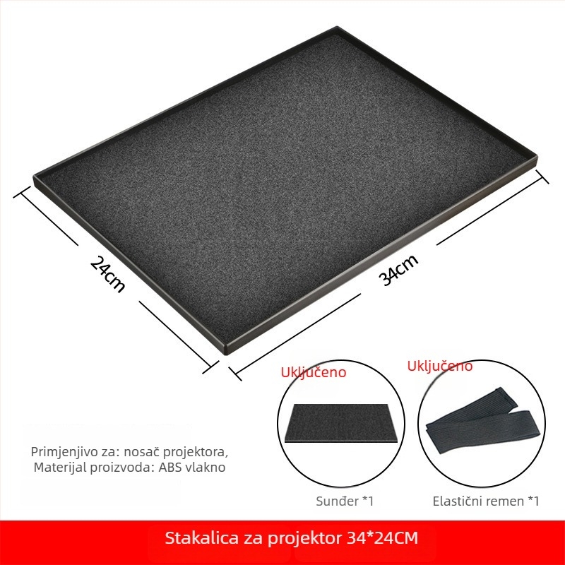 Metalan stalak za projektor s univerzalnom pločom, podni teleskopskim stativom s adapterom i spremište za projektor