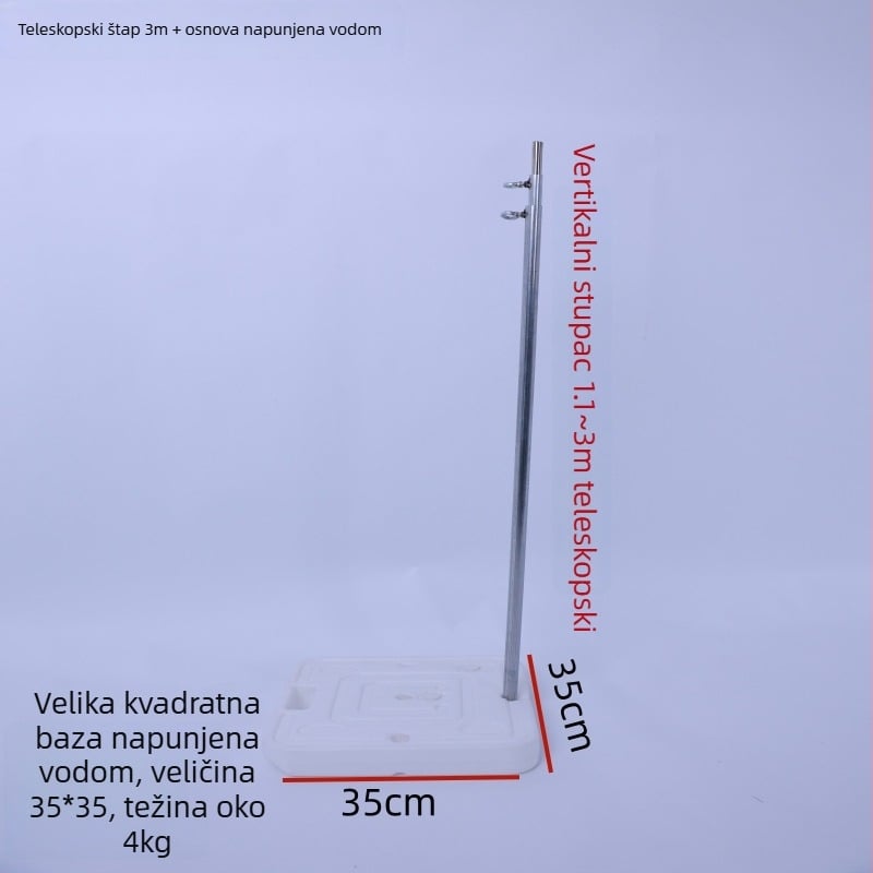 Stalak za balone za vjenčanje s podesivim pozadinskim panelom, kvadratnom bazom i teleskopskom šipkom