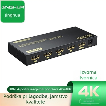 Jinghua HDMI 4-portni splitter, 1 ulaz / 4 izlaza, 4K60Hz, model F131, napajanje 3C