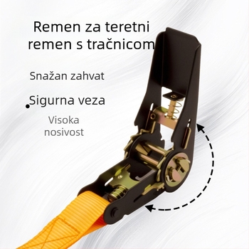 Hongfeng Napinjač za teret – bez kuka, debeli najlon remen, zupčano kolut, čvrsta kopča