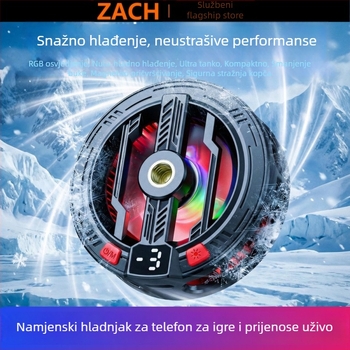 ZACH Magnetski hladnjak za mobilne igre i live streaming, poluvodičko hlađenje, RGB osvjetljenje, tiho djelovanje