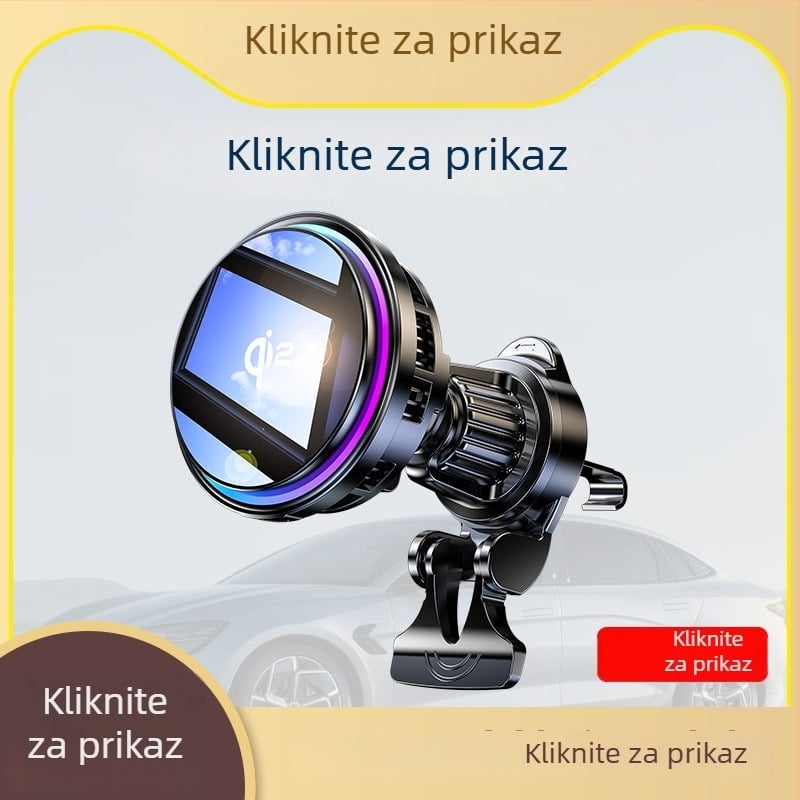 X132 držač za auto za telefon s hlađenjem i bežičnim brzim punjenjem, 23W, ABS + aluminijska legura, USB-C, težina 120 g